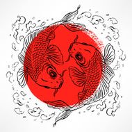 card with Japanese carps