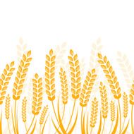 Vector seamless horizontal background with golden ripe ear of wheat
