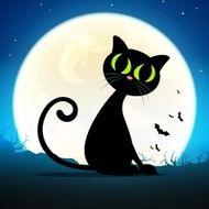 Vector Black Halloween Cat