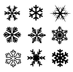 Snowflake icon set vector