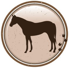 horse silhouette label