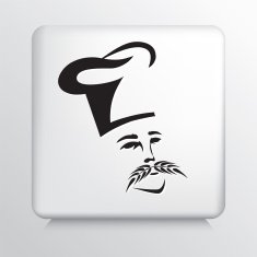 Square Icon Baker With Wheat Moustache