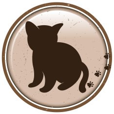 domestic cat silhouette label