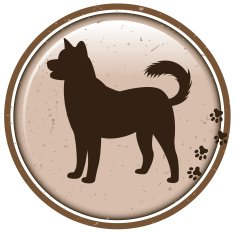 dog silhouette label