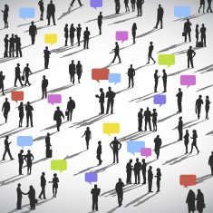 large group of Social Networking People