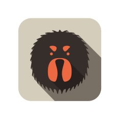 Tibetan Mastiff dog face flat design