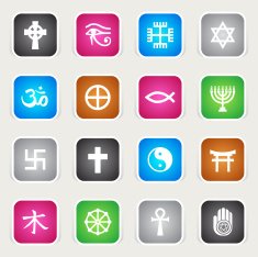 Multicolor Icons - Religious Symbols