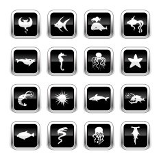 Supergloss Black Icons - Fishes