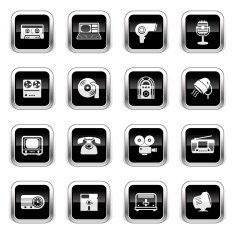 Supergloss Black Icons - Retro Electronics