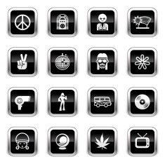 Supergloss Black Icons - Retro
