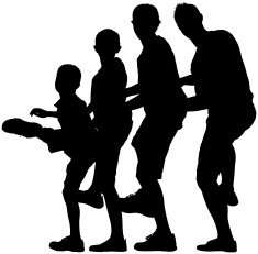 Silhouette of peple kicking N2