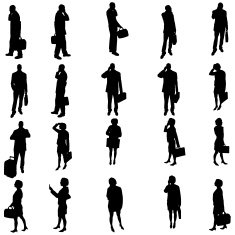 Vector silhouette of business people N26