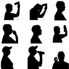 Vector Silhouette Of People N486