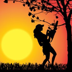Vector silhouette of woman N133