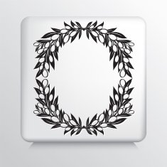 Square Icon With Olive Branch