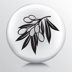 Round Icon With Olive Branch