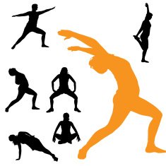Vector silhouettes of woman N65