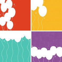 Party Balloons Background Set EPS8
