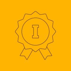 1st place ribbon line icon