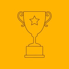 Trophy cup line icon