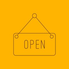 Open hanging sign line icon