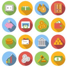 Money Flat icon set N2
