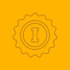 1st place rosette line icon