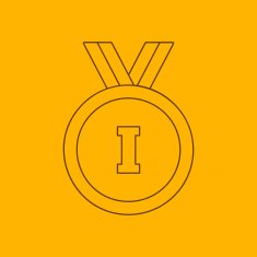 1st place medal line icon