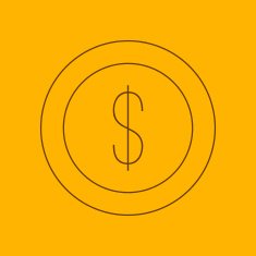Dollar coin line icon