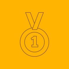 1st place medal line icon N2