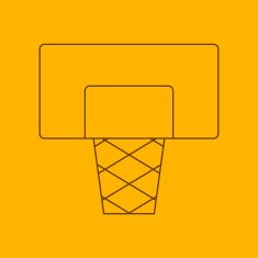 Basketball shield line icon