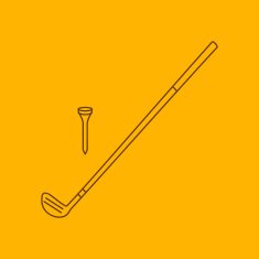Golf club line icon
