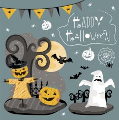 Set traditional elements of Halloween N2