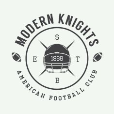 Vintage rugby and american football label emblem or logo