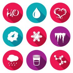 Various physical state of water icons set Vector Illustration