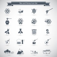 Bee and Honey Icon Set N2