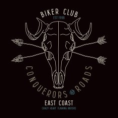 Skull animal biker club emblem