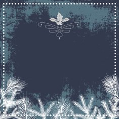 Holiday Greeting card with branches of conifers