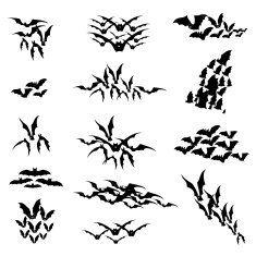 Flying bats vector set Illustration for Halloween