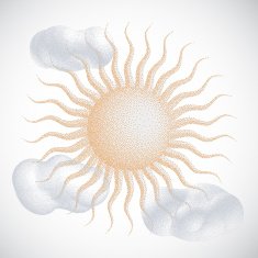 Sun with Clouds Halftone style