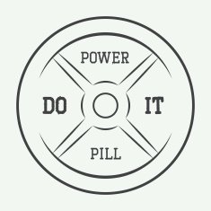 Gym logo in vintage style Vector illustration N2