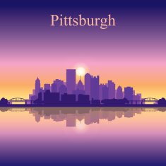 Pittsburgh city skyline silhouette background