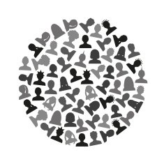 men and women head simple avatar icons in circle eps10