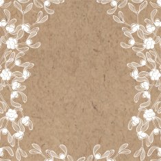 Floral background with mistletoe on kraft paper
