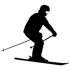 Mountain Skier Speeding Down Slope Vector Sport Silhouette N11