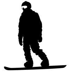 Mountain Skier Speeding Down Slope Vector Sport Silhouette N12