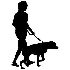 Silhouette of people and dog Vector illustration N2