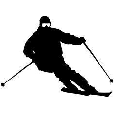 Mountain Skier Speeding Down Slope Vector Sport Silhouette N20