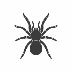 Silhouette Black Spider Icon in flat style