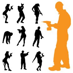 Vector Silhouette Of People N494